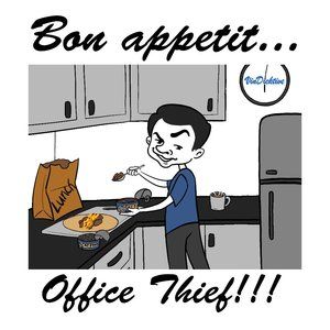 Bon appetit Office Thief Cat Food Burrito VinDicktive Mens Short Sleeve T Shirt
